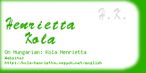 henrietta kola business card